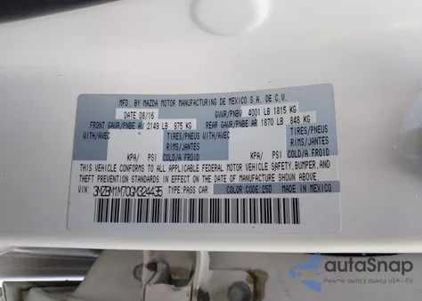 2016 Mazda Mazda3 I Touring from USA, damaged, VIN 3MZBM1M70GM324435